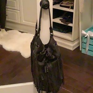 Free People AS 98 leather fringe handbag